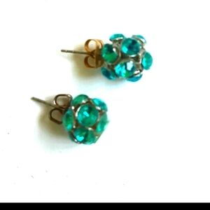 Elegant Blue Crystal Stud Earrings